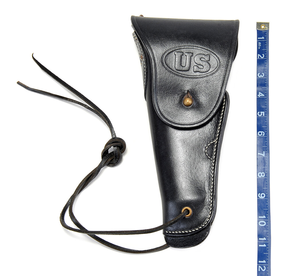 Black Leather US M1916 Colt 1911 .45 Holster Premium Drum Dyed Leather Left Hand