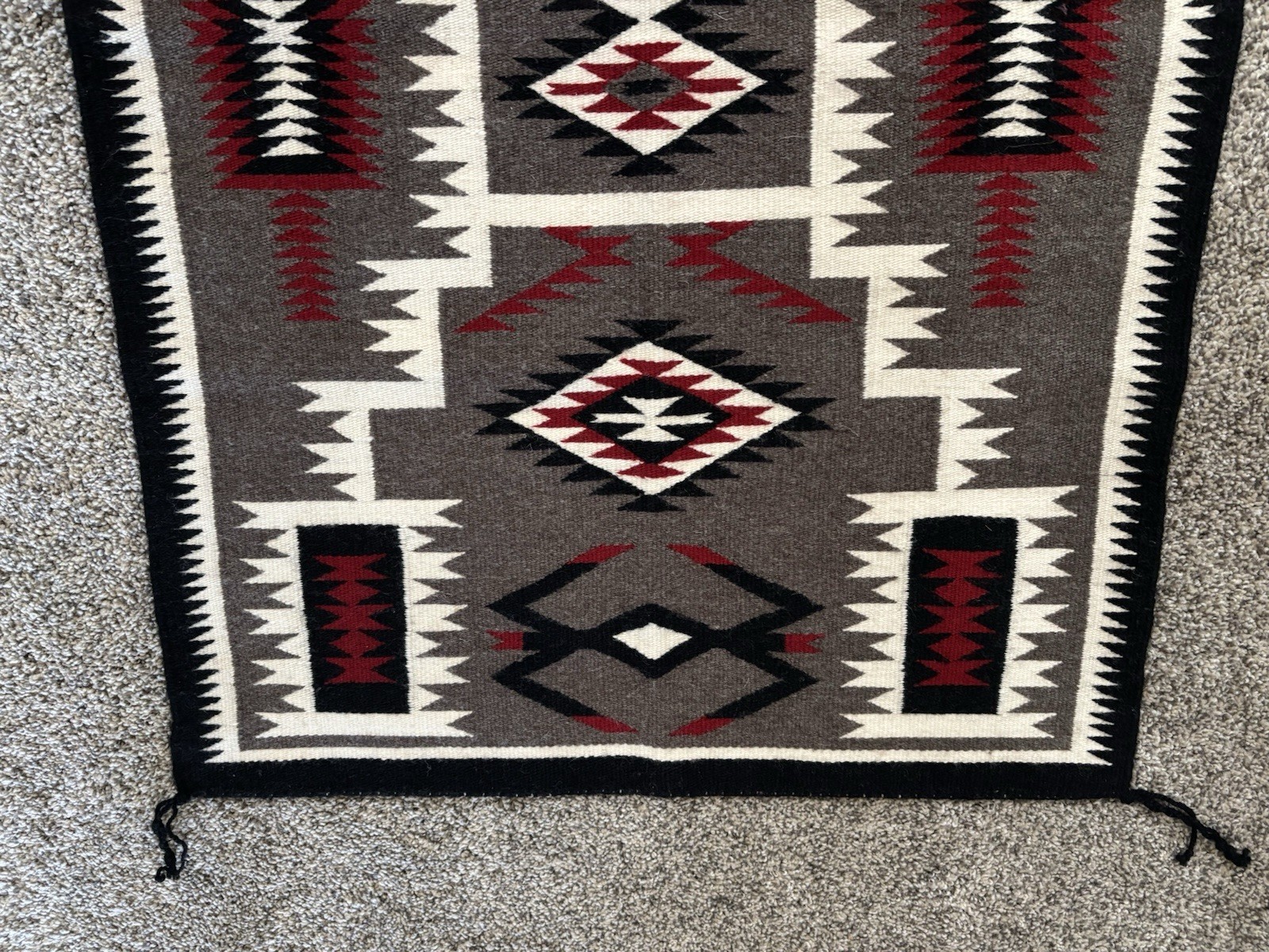 Vintage Navajo Rug Native American Indian Teec Nos Pos Storm pattern 38" X 25"