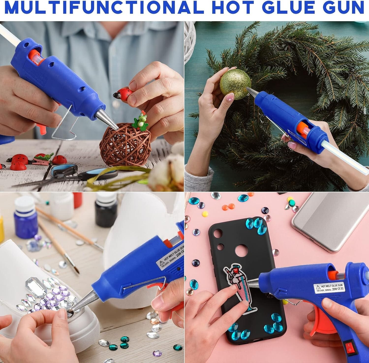 Mini Hot Glue Gun with 4 Glue Sticks for Crafts School DIY Arts