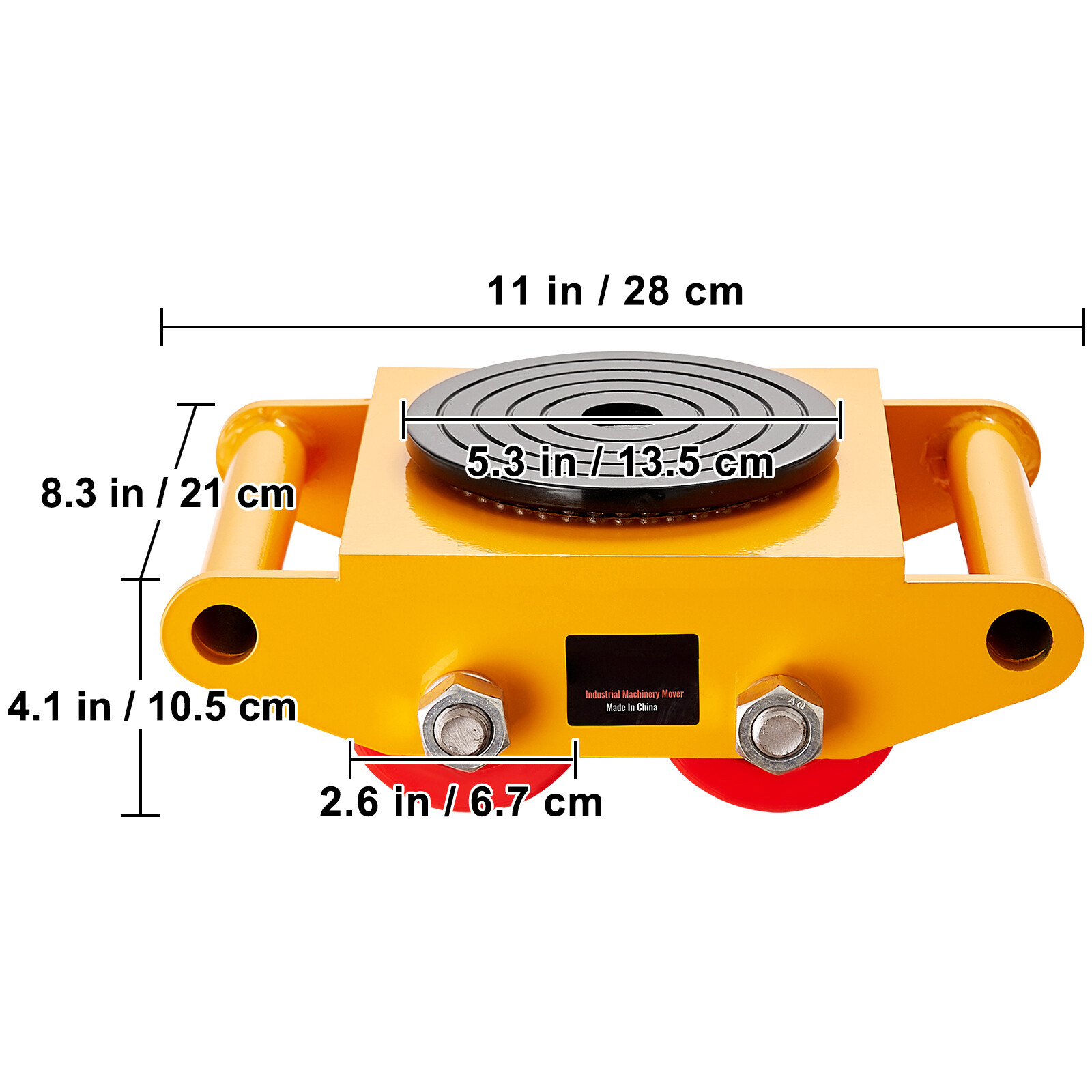 4PCS 17637LBS/8T Machinery Skate Dolly Machinery Mover Loading 4 PU Wheels