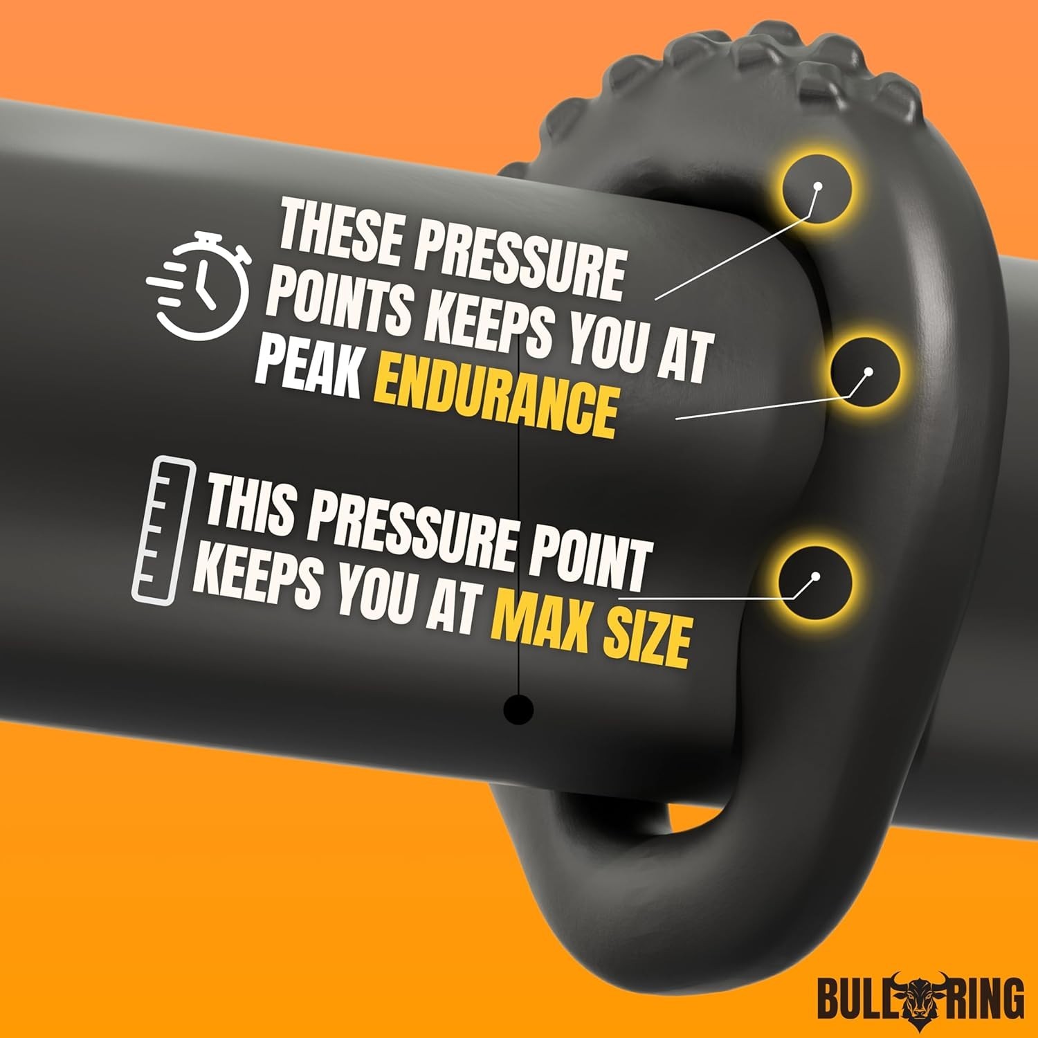 BULLRING GET MAX Size & Stamina Ring – 6 Pressure Point Design