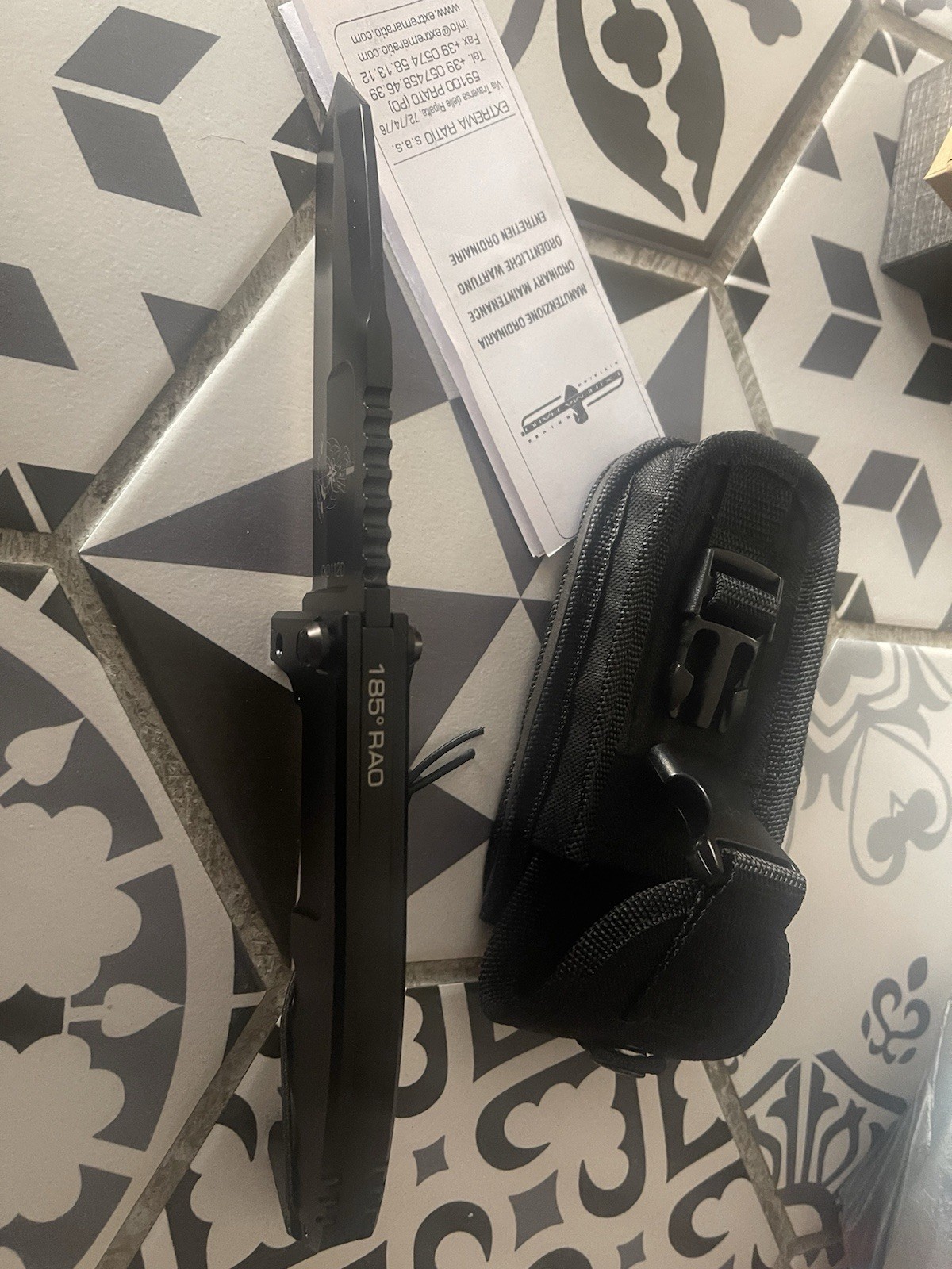 EXTREMA RATIO RAO 185° FOLDER COMBAT TACTICAL KNIFE WITH SHEATH