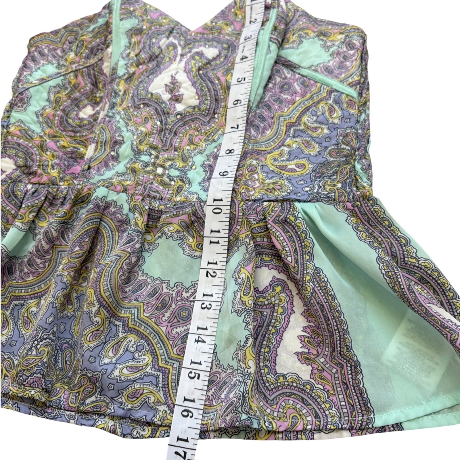Baby Phat Paisley Bustier Top M Y2K Corset Boho Coquette Fairycore Festival
