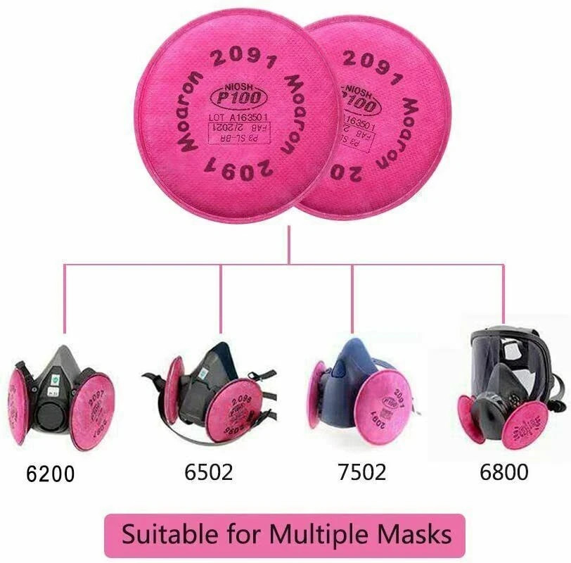 2091 P100 Replacement Particulate Filters Respirator for6000 6200 6800 7000 FF-4