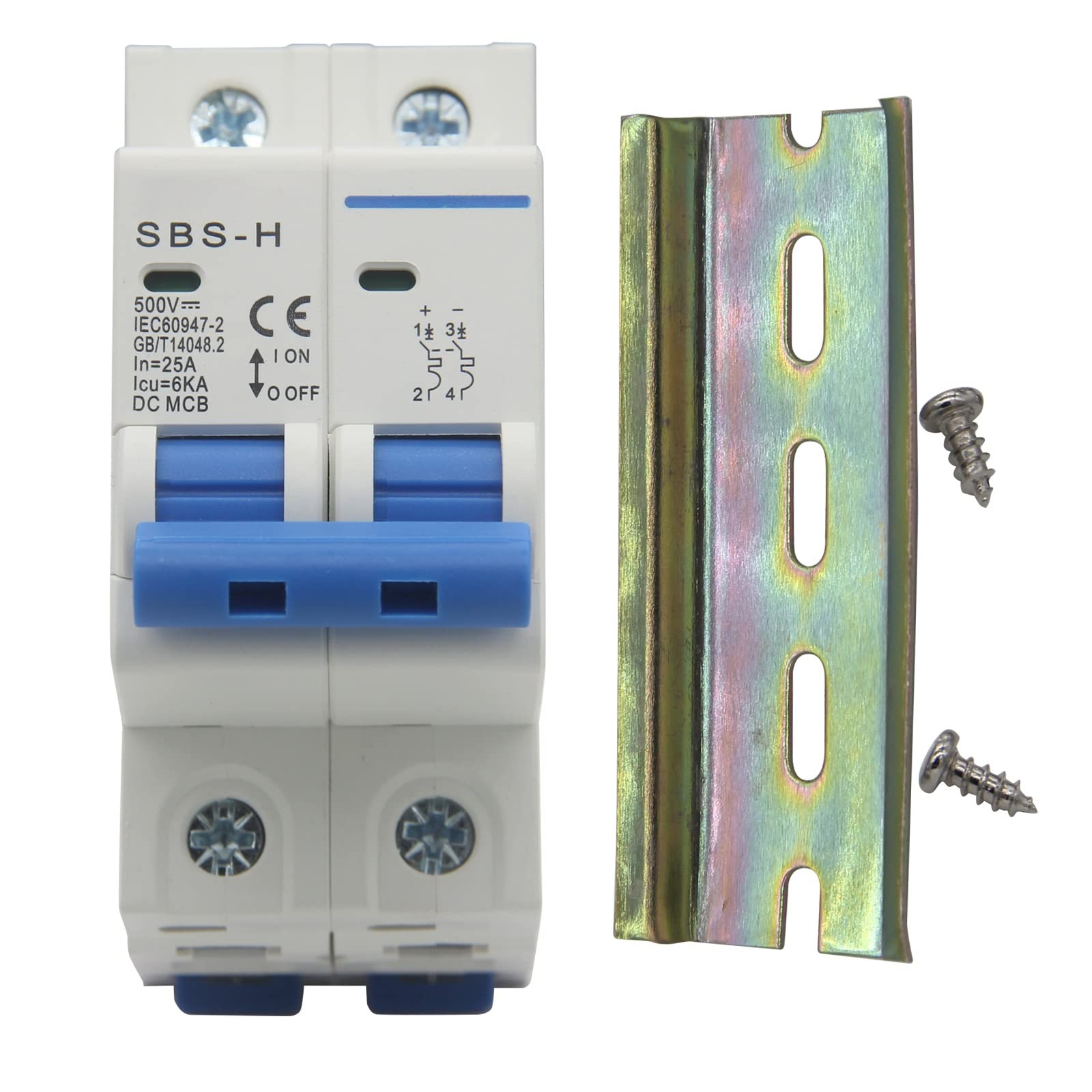 ZOOKOTO 25 Amp Doble-Pole DC Circuit Breaker, Miniature White