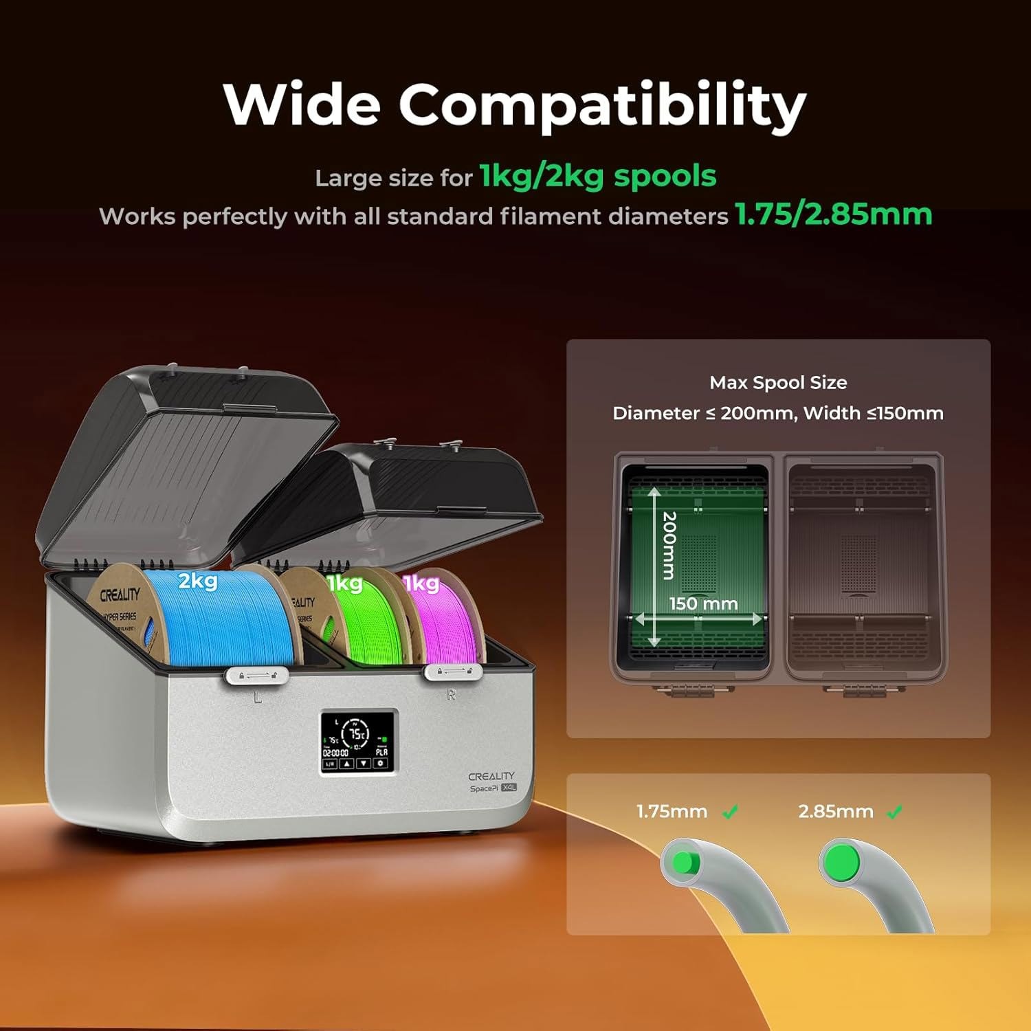 Creality Space Pi X4L Filament Dryer Box 4 Spools 3D Printer Filament Dehydrator