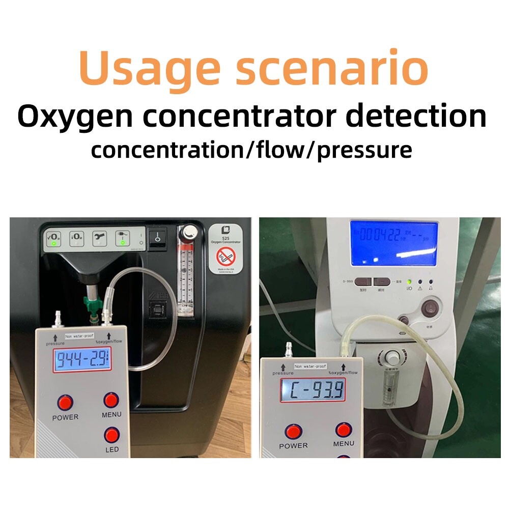 Ultrasonic Oxygen Meter O2 Flow Pressure Digital Readout Oxygen Analyzer