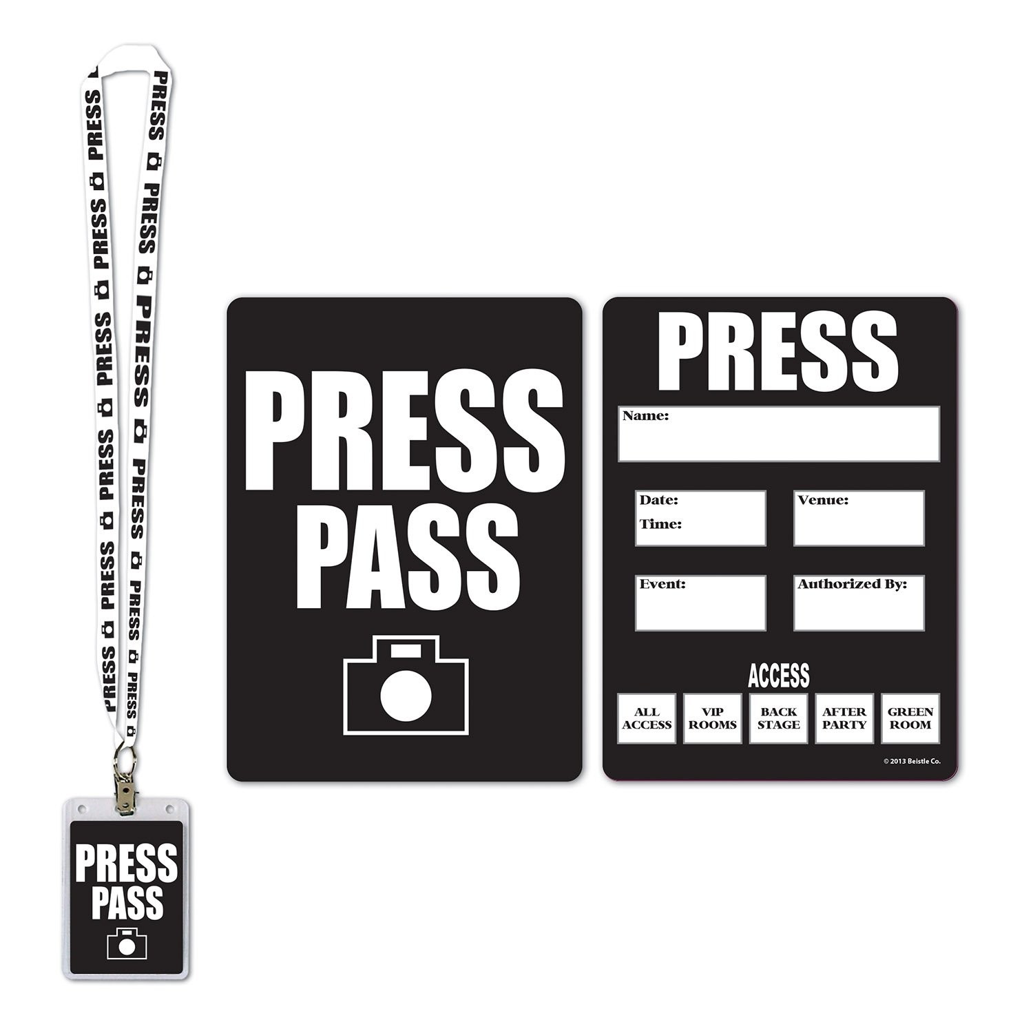 Beistle Press Party Pass, 25-Inch