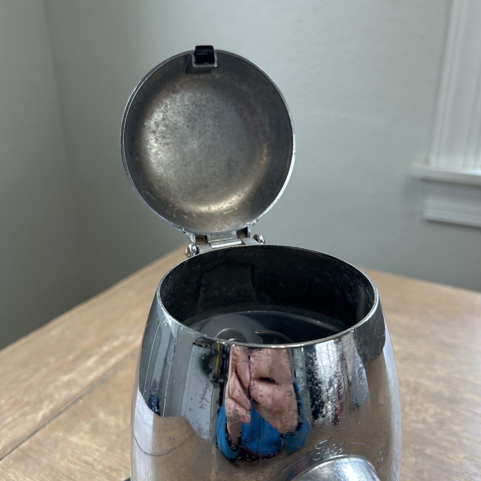 Vintage 50s Rival Ice-O-Mat Bucketeer Ice Crusher No. 480 MCM Mid Century Chrome