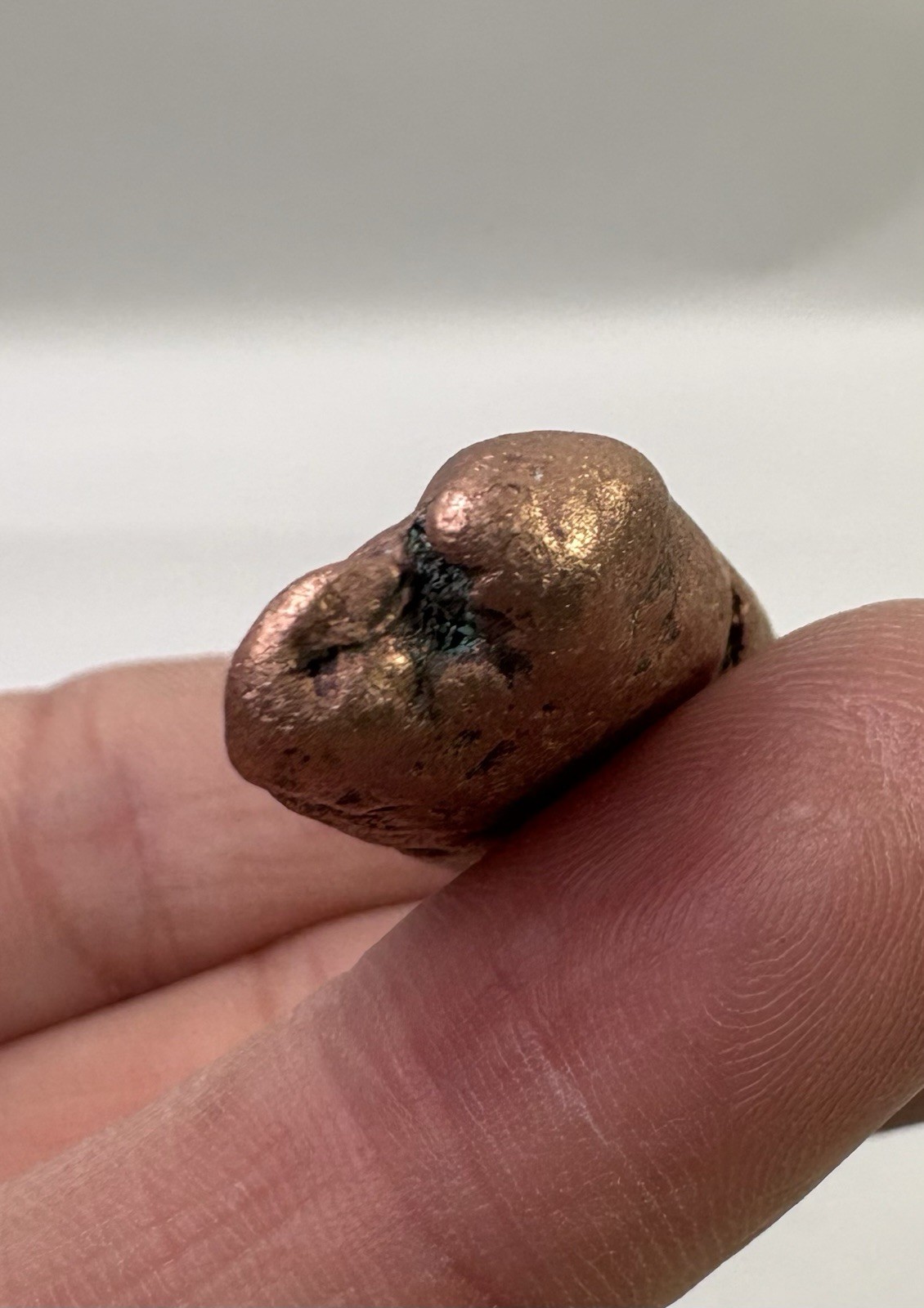 Pure Native Michigan Solid Copper Nugget Specimen Keweenaw Peninsula Mineral