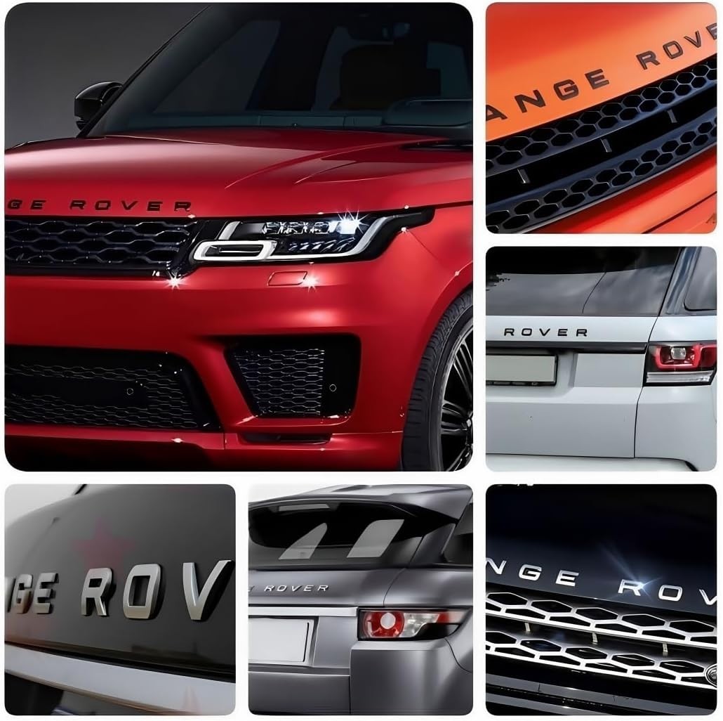 Range Rover Gloss silver ABS Emblem Replacement Badge for Front Hood & Trunk