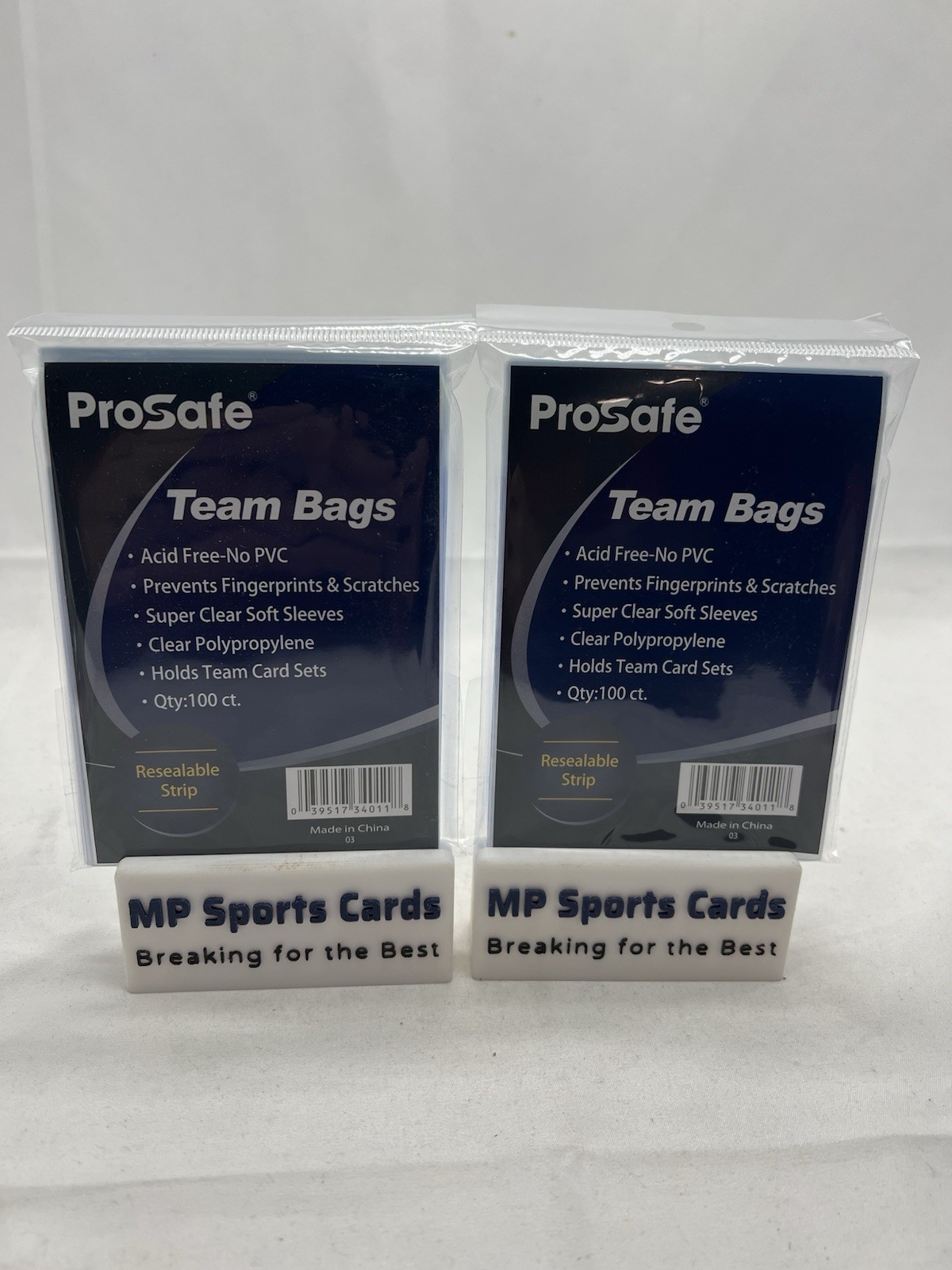 (2) Pro Safe Team Bags Sleeves 100ct Free Shipping!