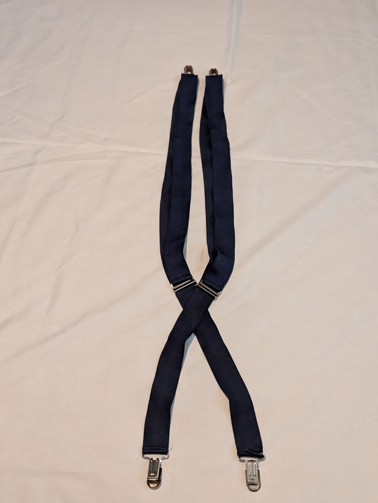 Youth/Teen Front To Back 4 Clip Suspenders Unbranded Navy Blue 1-3/8" Wide