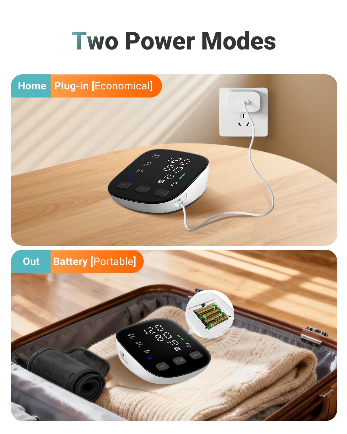 Automatic Blood Pressure Monitor Upper Arm Electronic BP Machine with Pulse Rate