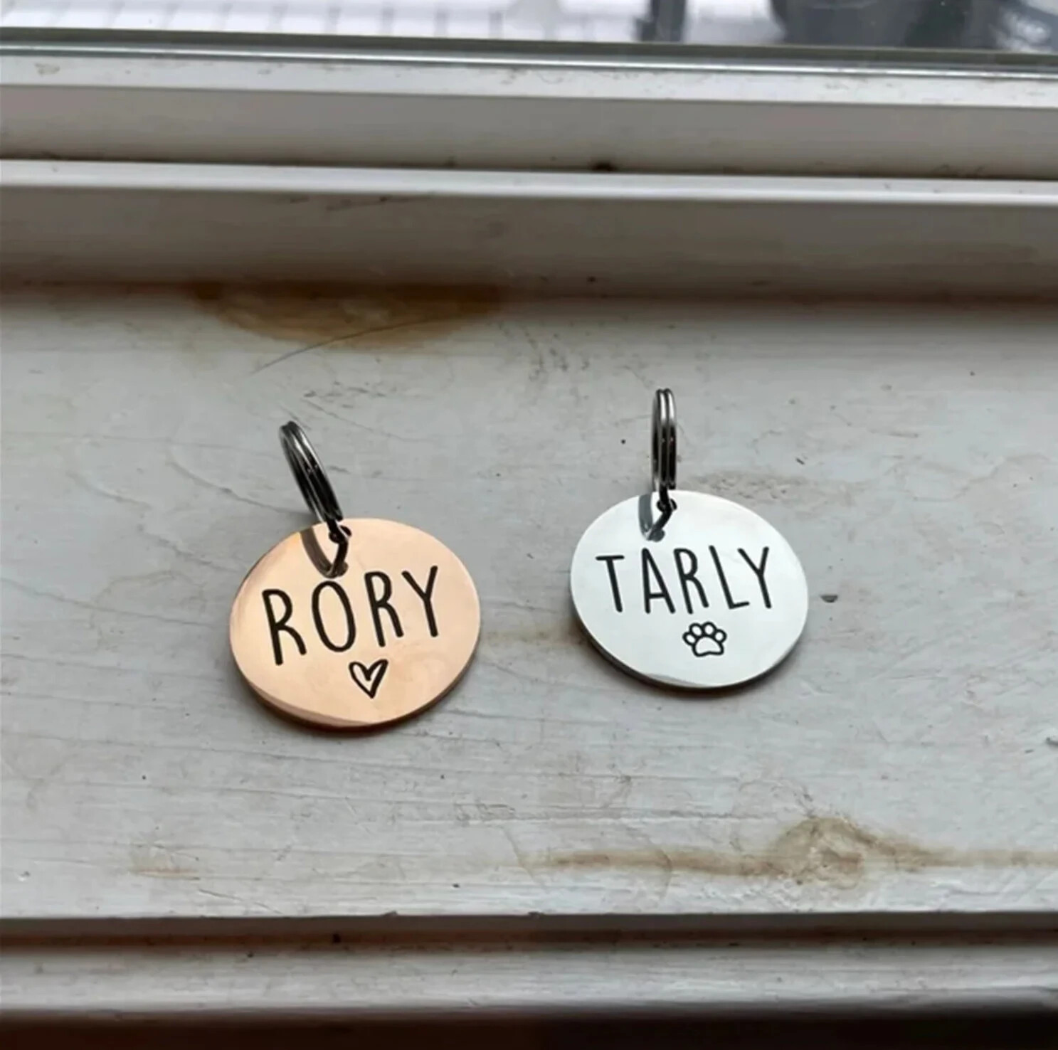 CUSTOM ENGRAVED PERSONALIZED PET TAG ID DOG CAT NAME TAGS DOUBLE SIDE