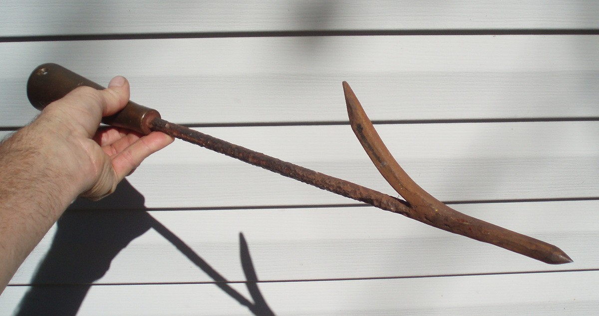 1700' ? BRONZE IRON EARLY HISTORIC PRIMITIVE ANTIQUE WHALING WHALE HARPOON SPEAR