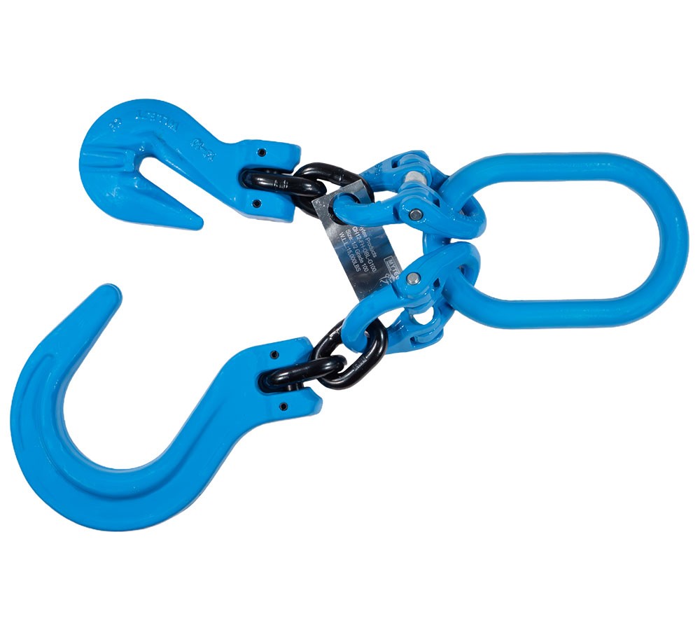 1/2" G100 Recovery Chain Adjustment w/ Foundry & Grab Hook 15000 lbs WLL Blue