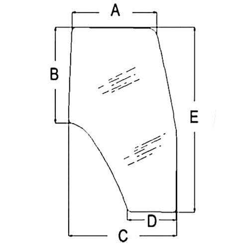 Cab Glass - Door Left Hand fits New Holland TS90 TS100 TS110 fits Case IH
