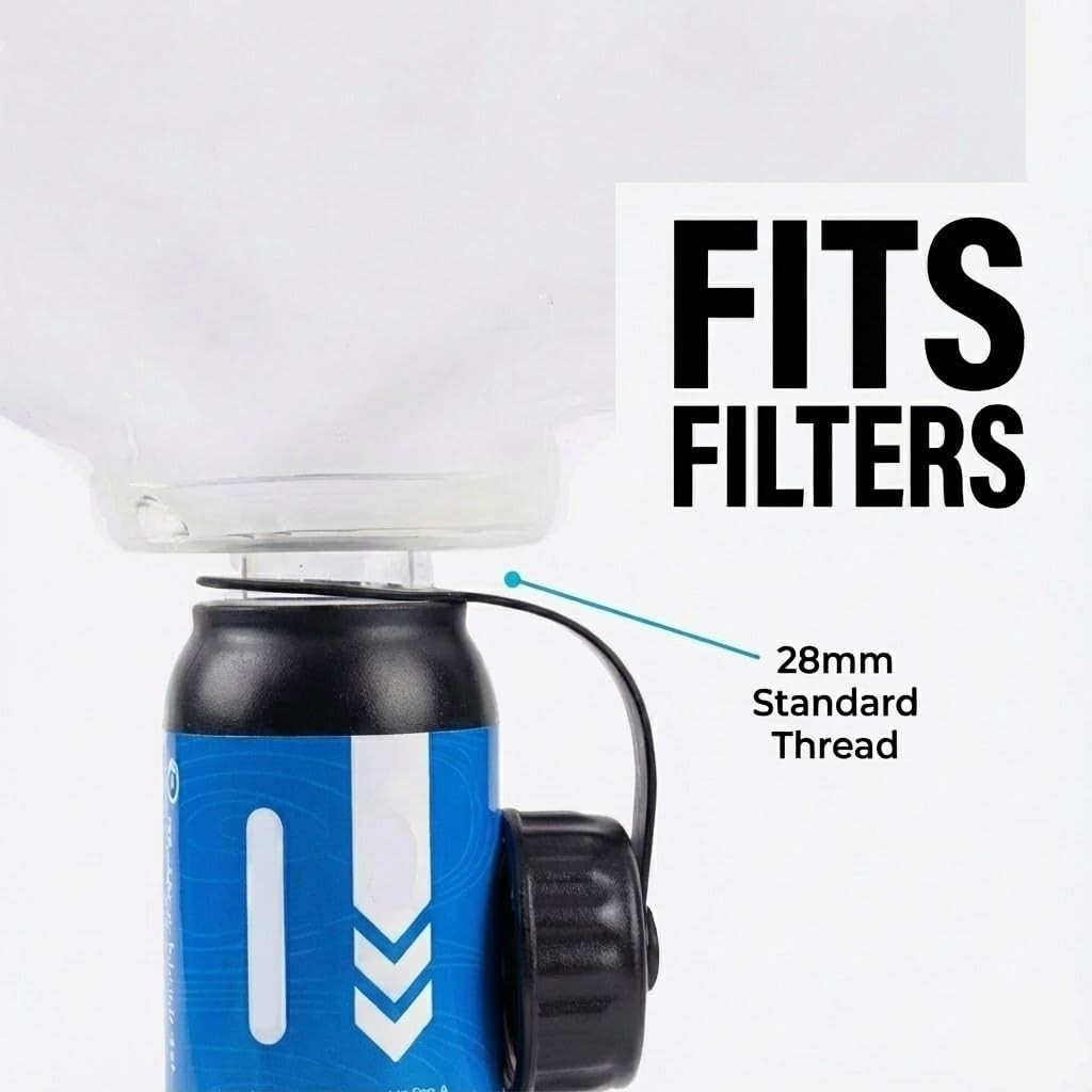 2L Collapsible Water Bag, 28Mm Thread TPU Hydration Canteen Compatible with Sawy