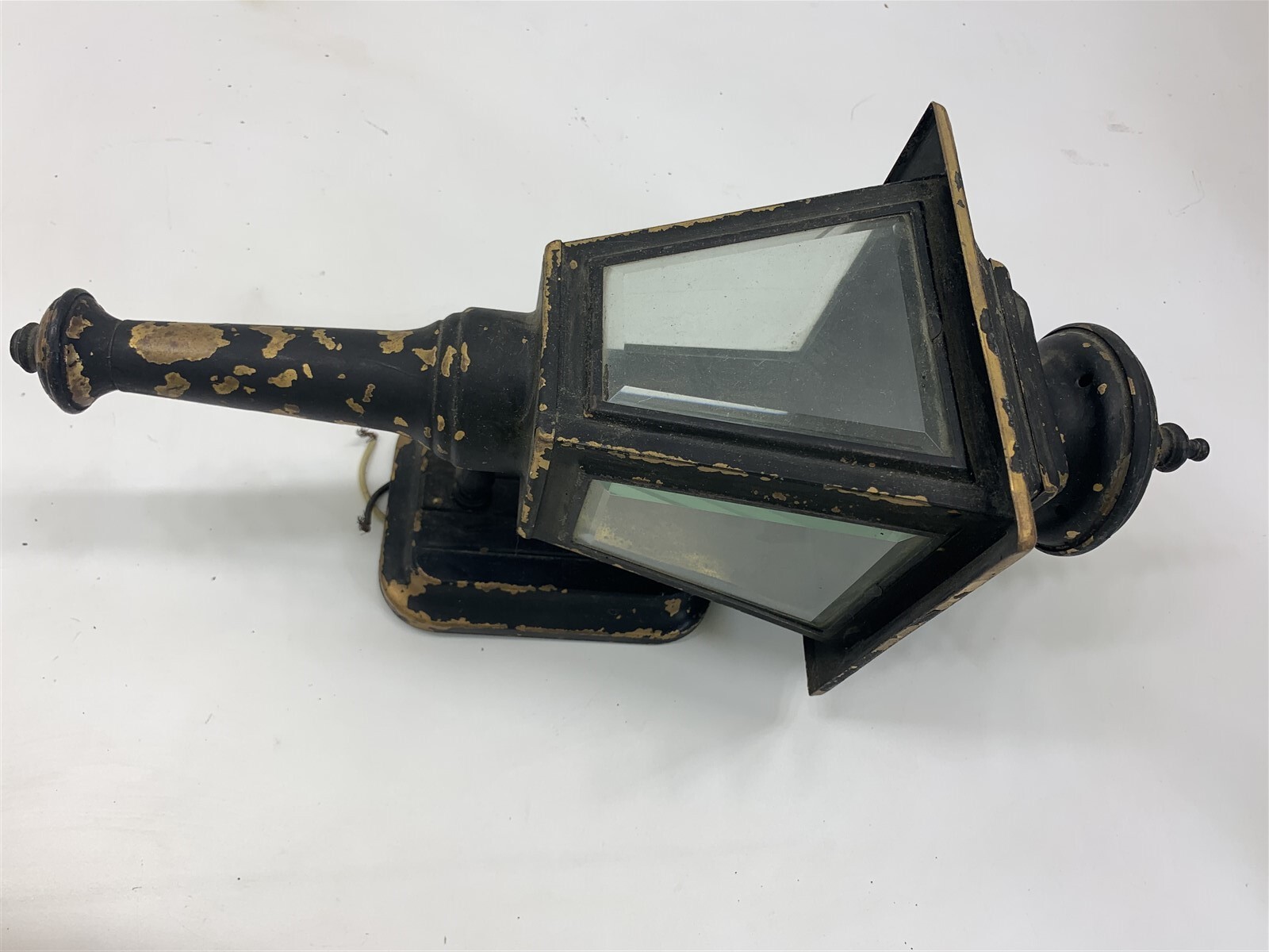 QTY 3 Black Painted Brass Vintage Carriage Lamps Lights Sconce Electric Gothic