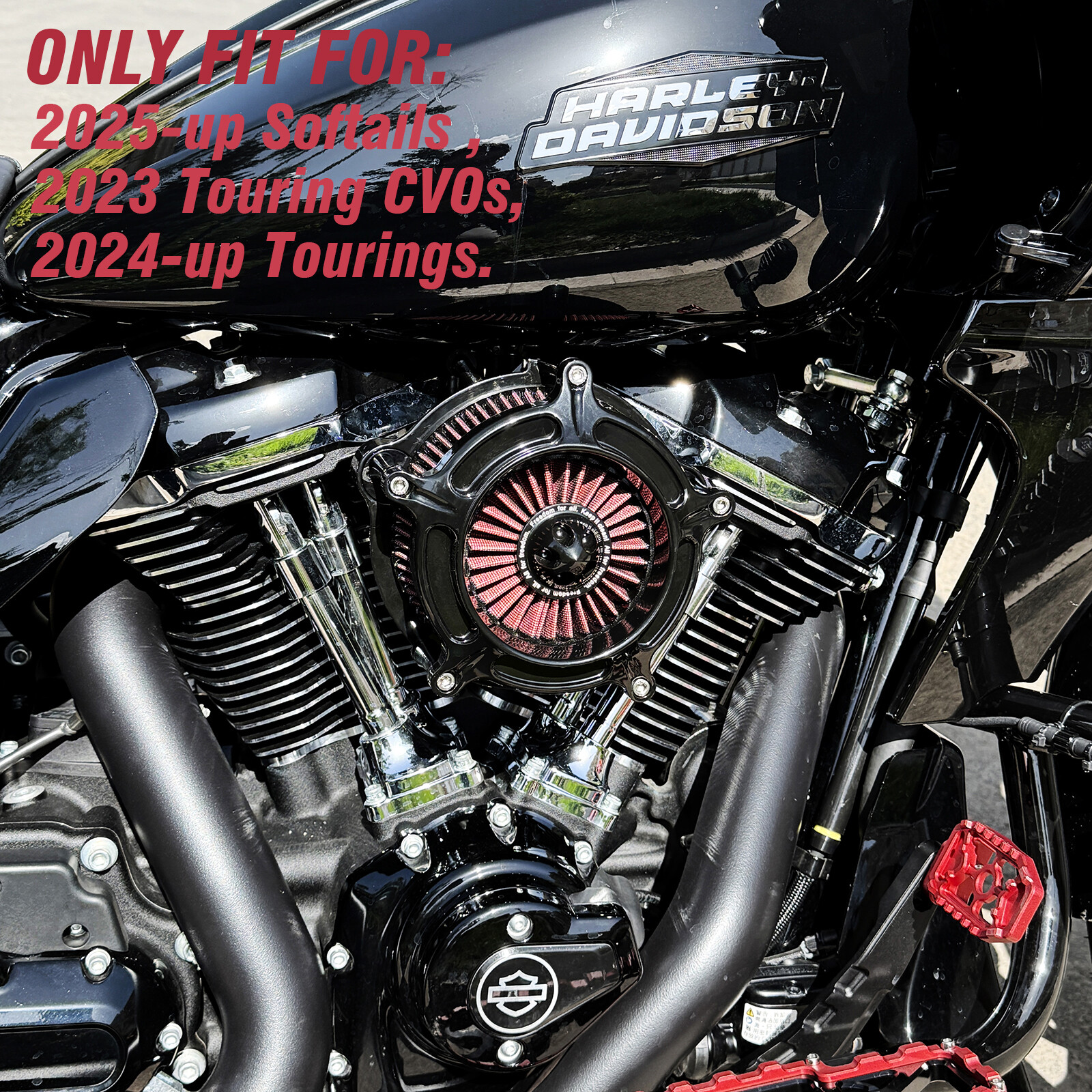 Air cleaner filter intakes for harley touring 2024-later CVO Street Road Glide