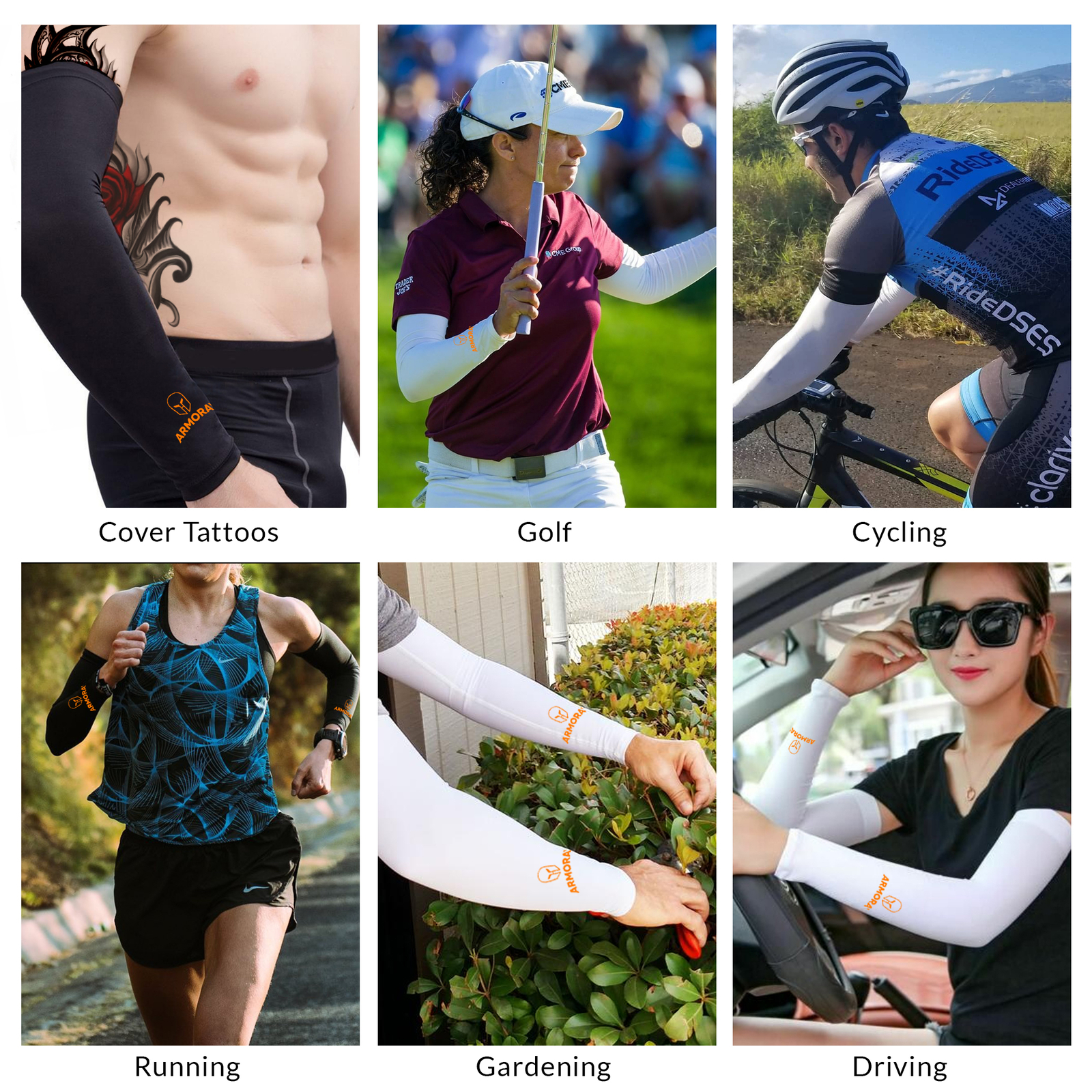 Tattoo Cover Up Arm Sleeves 1 to 5 Pair BLACK for Men Women Compression Sleeve