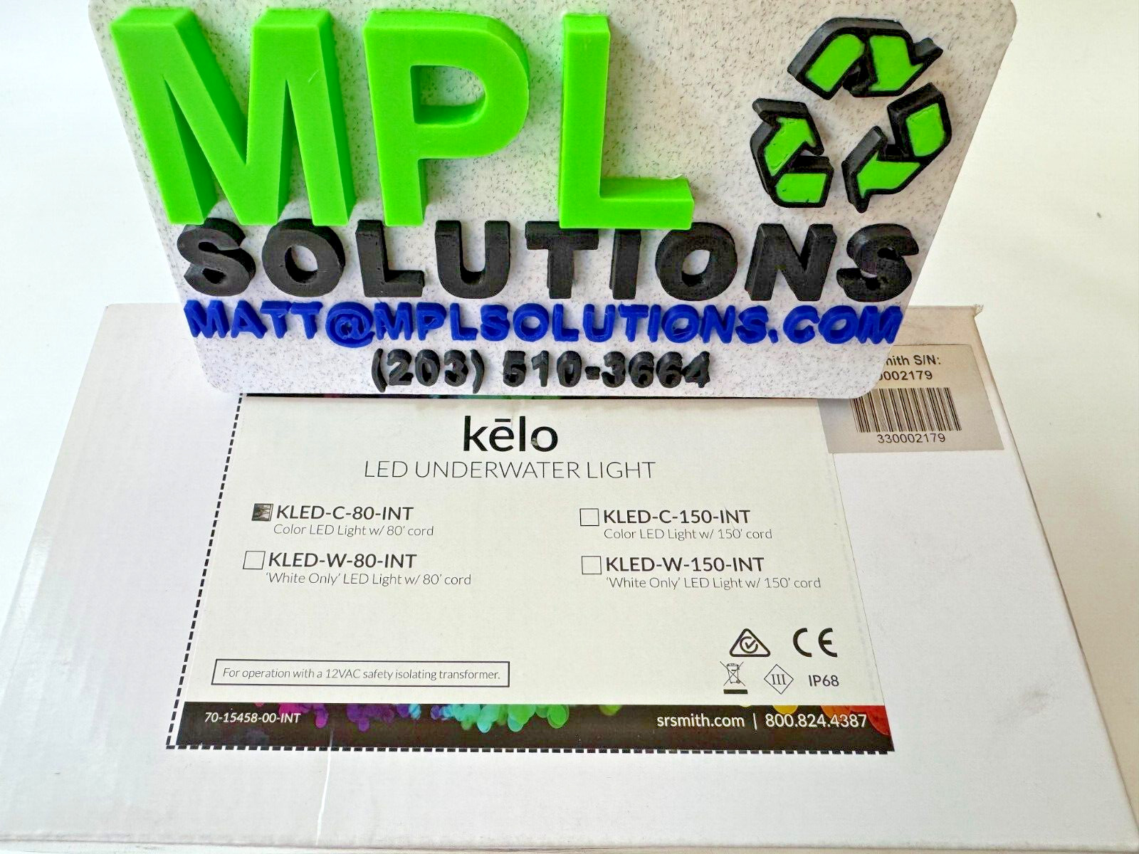 SR Smith Kelo Color RGB 12V 7W Inground Pool Light with 80' Cord KLED-C-80-INT !