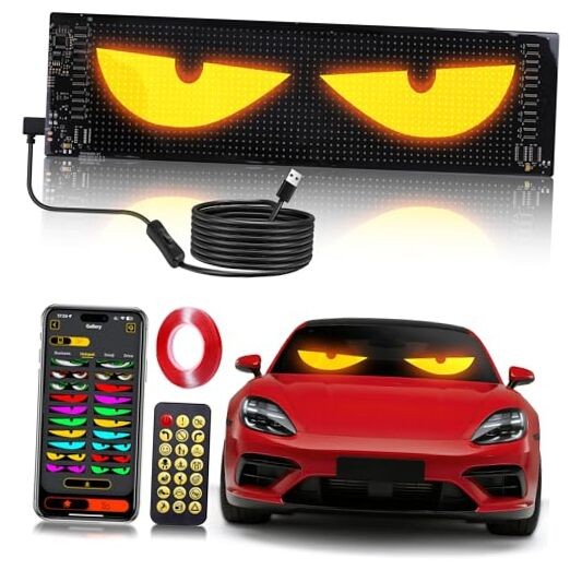 Multi-Panel Sync Car Eyes Display 64x20 LED Sign (14"x4.3") | USB 5V 14in*4.3in