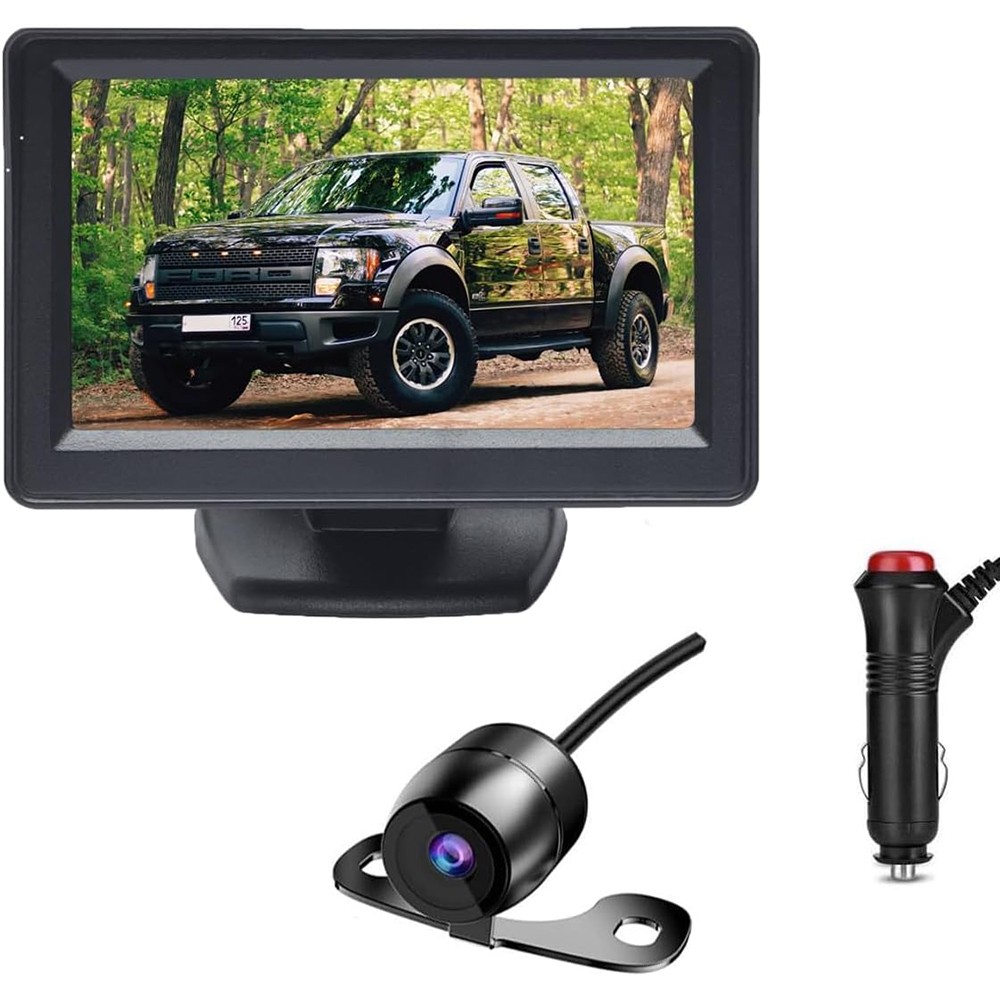 Car Rear View Backup Camera Reverse HD Parking Night Vision and 4.3" Monitor