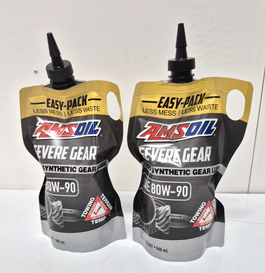 AMSOIL Severe Gear 80W-90 1 Quart Synthetic Gear Oil Lube Easy-Pack lot of 2