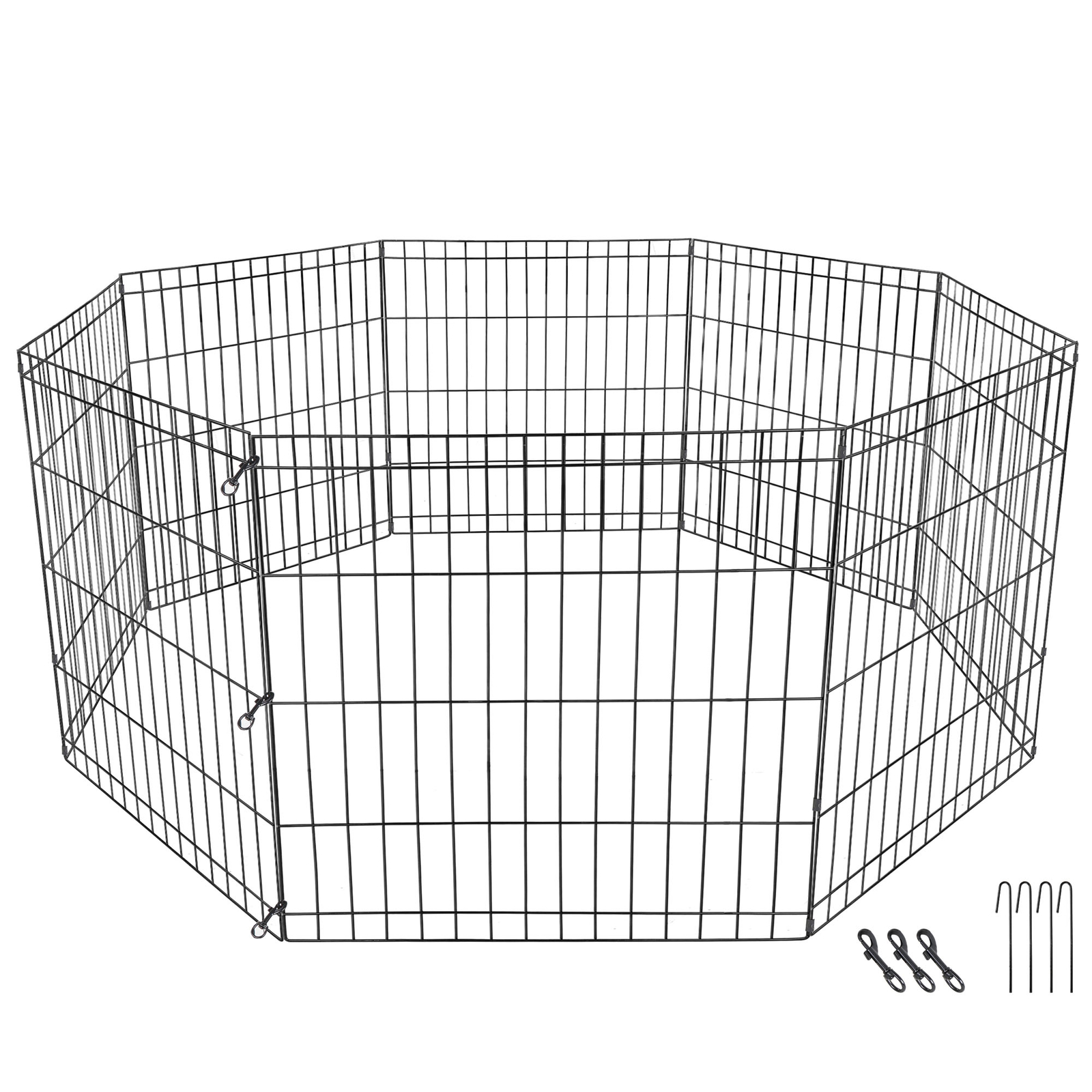 24 Inch 8 Panels Tall Dog Playpen Large Crate Fence Pet Play Pen Exercise Cage