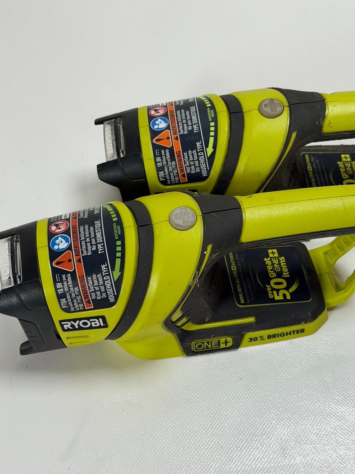 Ryobi P704 ONE+ 18V Cordless Flashlight Work Light Lot of 2 Tool Only