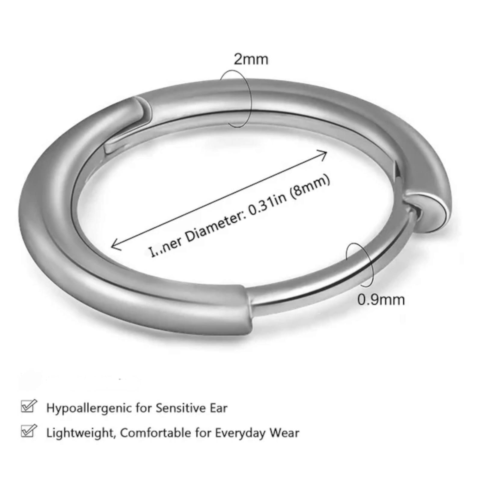 Stainless Steel Huggie Hoop Earrings Unisex Fashion Jewelry For Women, Men