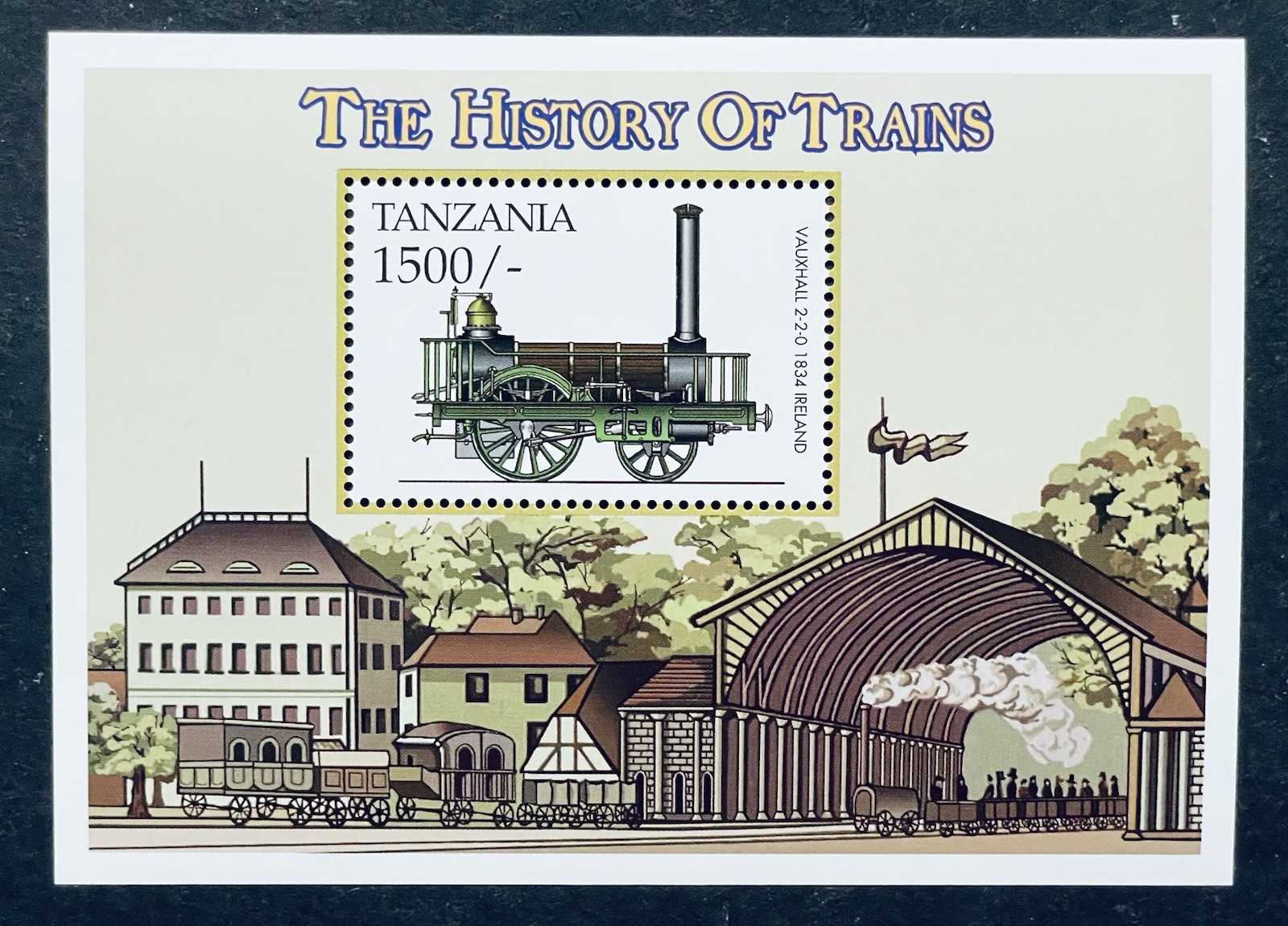 TANZANIA THE HISTORY OF TRAINS STAMPS S/S MNH 1999 TRAIN STATION RAILROAD #1947