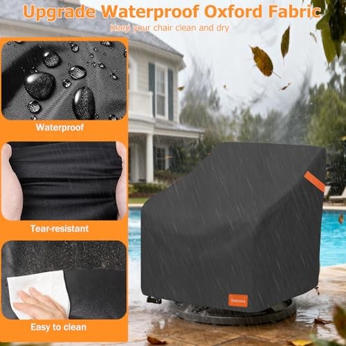 Outdoor Swivel Chair Cover 2 Pack,600D Heavy Duty 100% Waterproof Outdoor