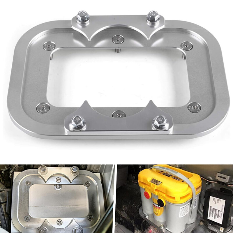 Billet Aluminum Battery Relocation Tray Hold Down Mount For Optima Battery 34/78