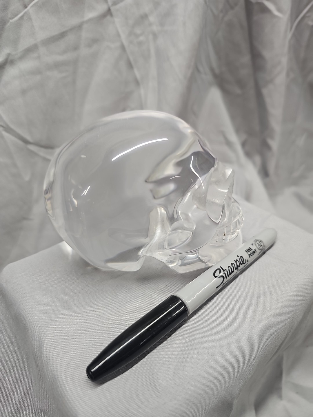 Glass Skull Paperweight / Decoration - 2 Lbs!