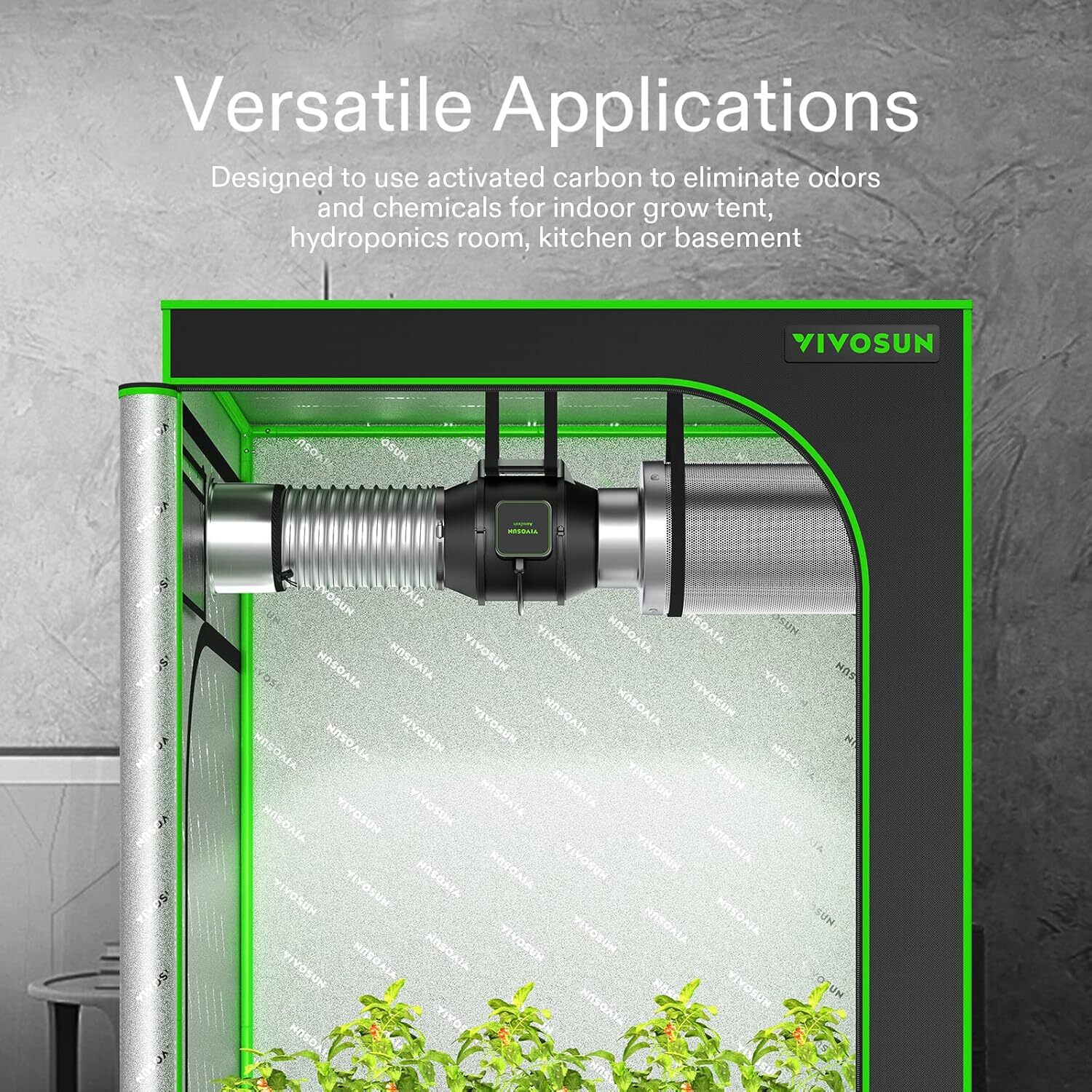 VIVOSUN 6" Air Carbon Filter Australian Carbon for Ventilation w/ 2PC Pre-Filter