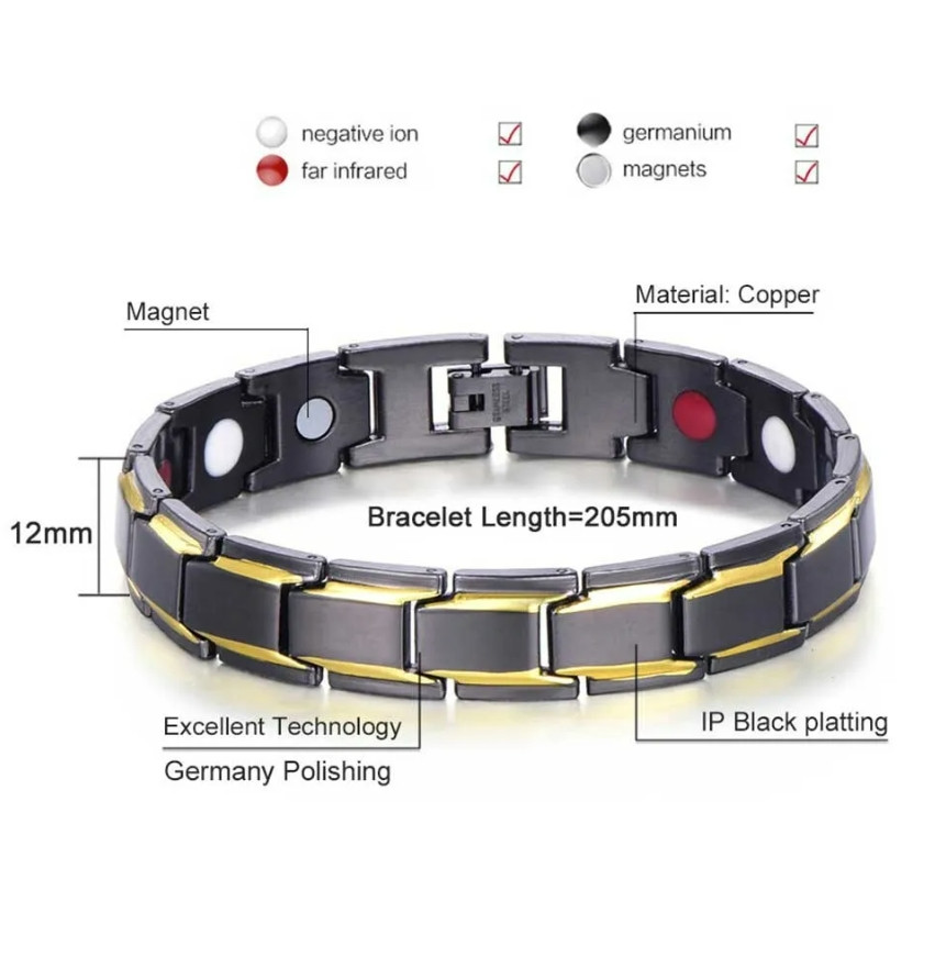 Copper Magnetic Bracelet Energy Healing Therapy Arthritis Pain Relief Men Women
