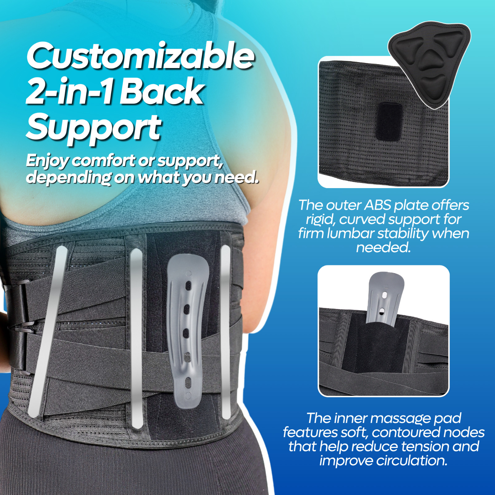Adjustable Lower Back Brace Lumbar Support Waist Belt for Men Women Pain Relief