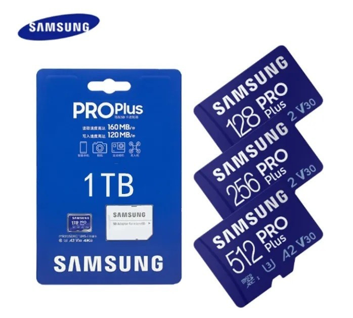 SAMSUNG PRO PLUS 256GB 512GB 1TB MicroSDXC A2 V30 U3 HD 4K Micro SD Memory Card