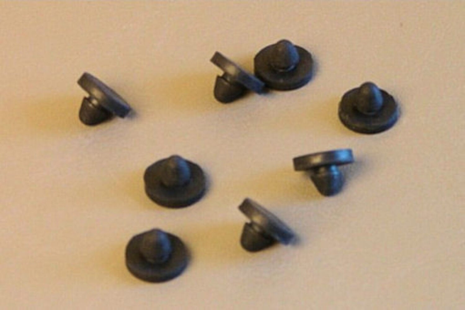 (8 PACK) 1/2" Black Rubber Push-In Bumpers (Feet) sku# RB-500