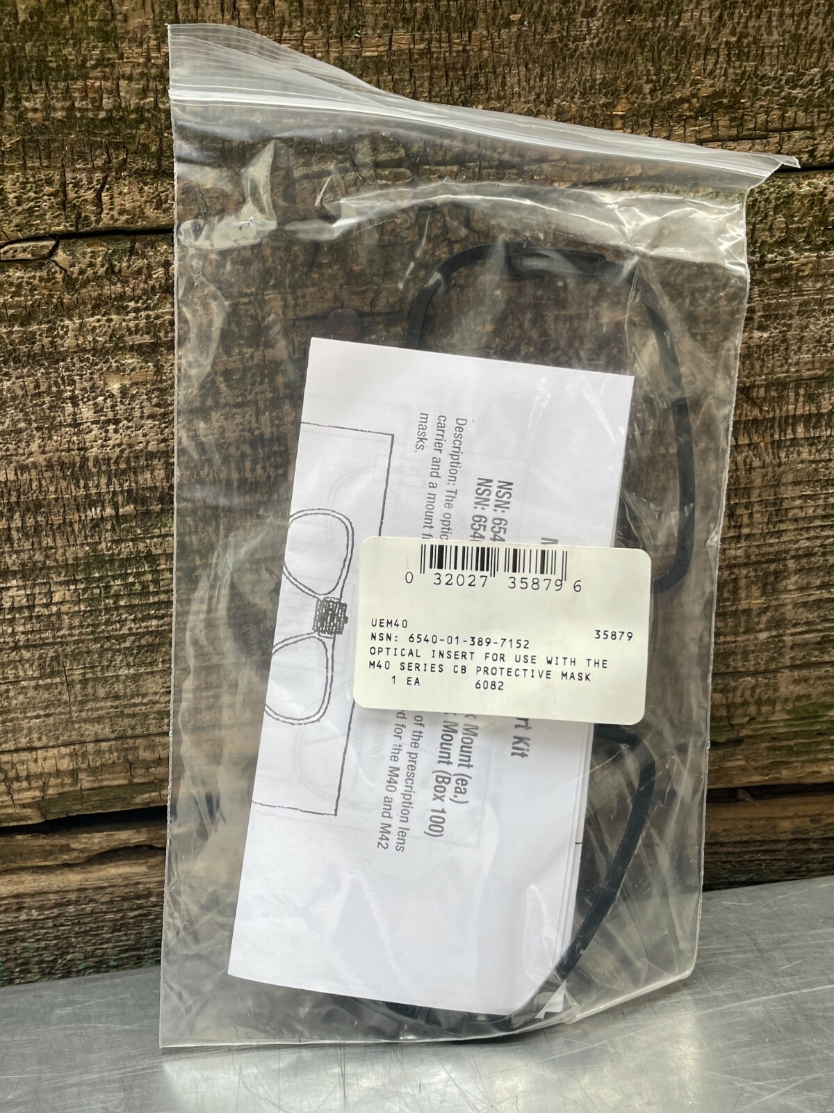 M40, M42 Gas Mask Optical Insert Mount Kit 4240-01-389-7152 for Rx Lens Carrier