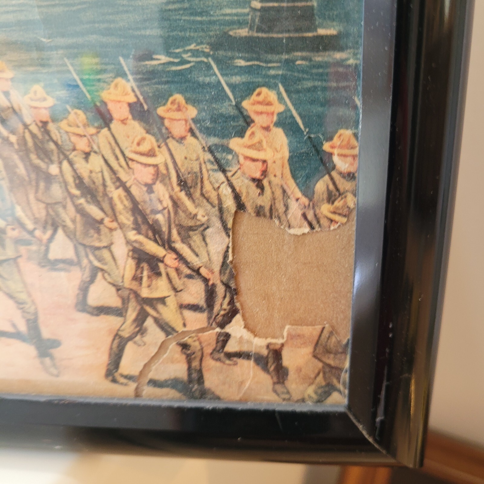 Antique Original WWI Poster Flag of Freedom 1918 21" x 17" Framed USA *READ*