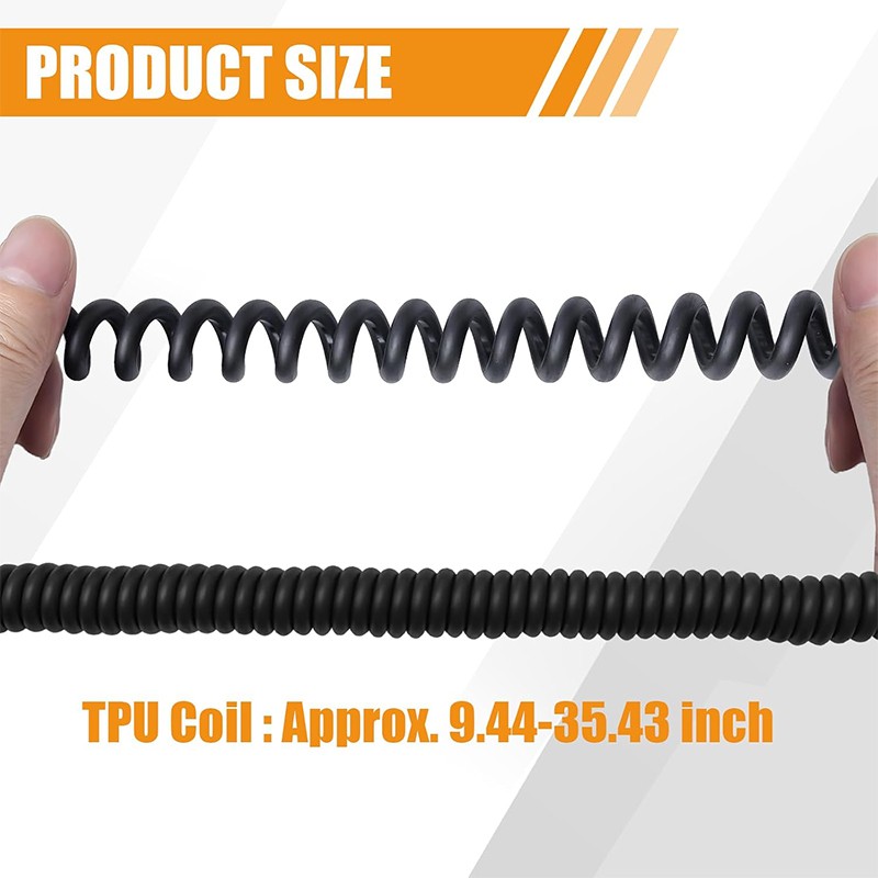 2-Pin to 5-Pin Coil Cord Cable for Motorola/HYT/Black Box/Speedcom Radio Headset