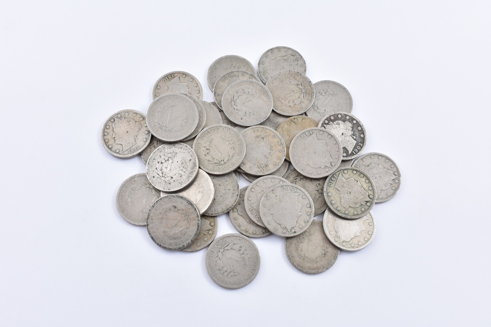 (40) Liberty V Nickel Victory Roll Us Coin Collection Lot - Random Circulated