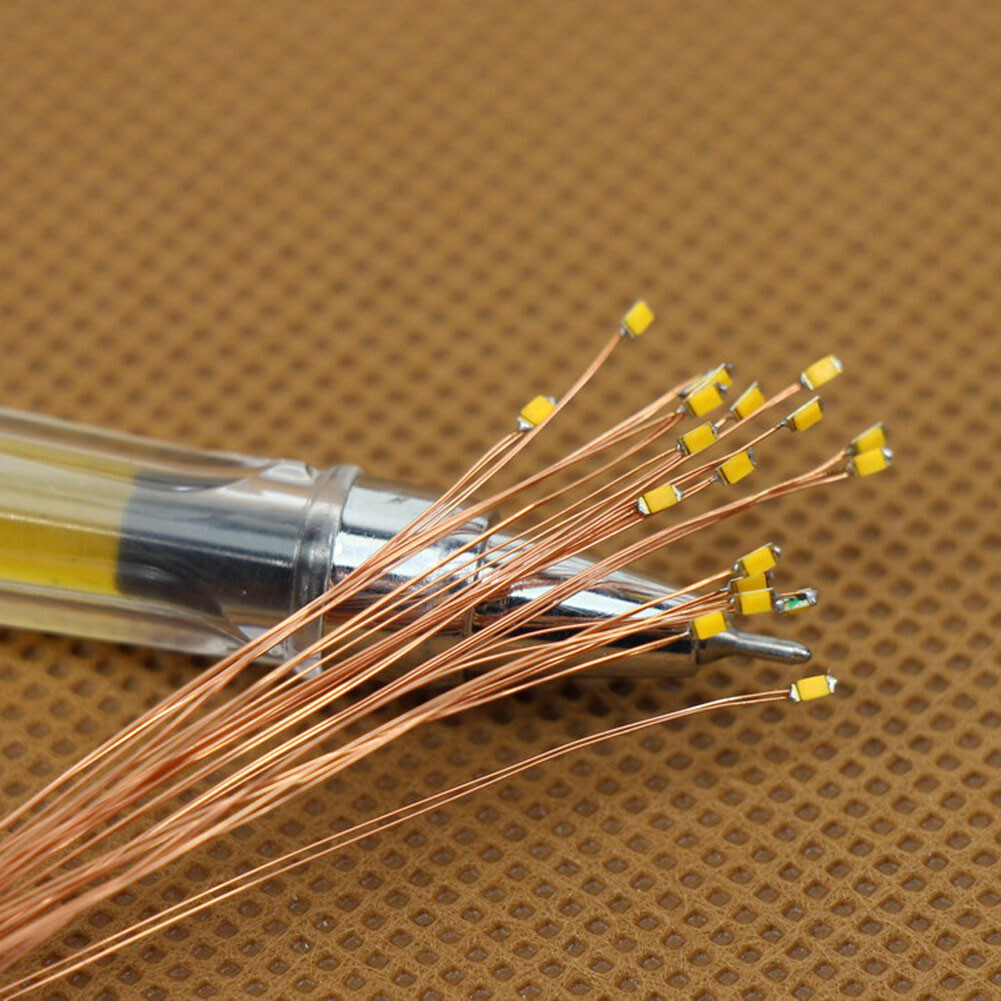 50pcs Pre Wired Warm White ##0402 SMD LEDs Lighting Kit Pre-soldered Micro LEDs