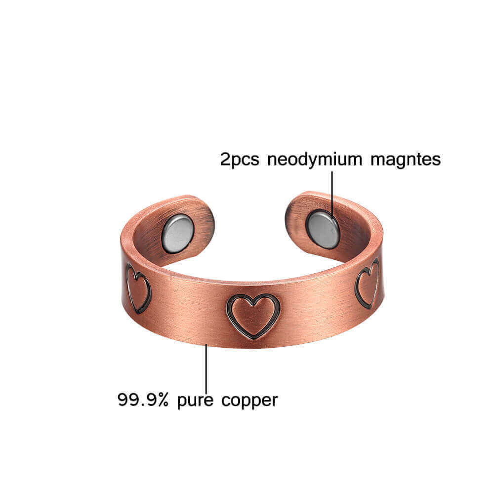 Elegant Pure Copper Ring Arthritis Pain Relief Joint Pain Max Magnets Men Women