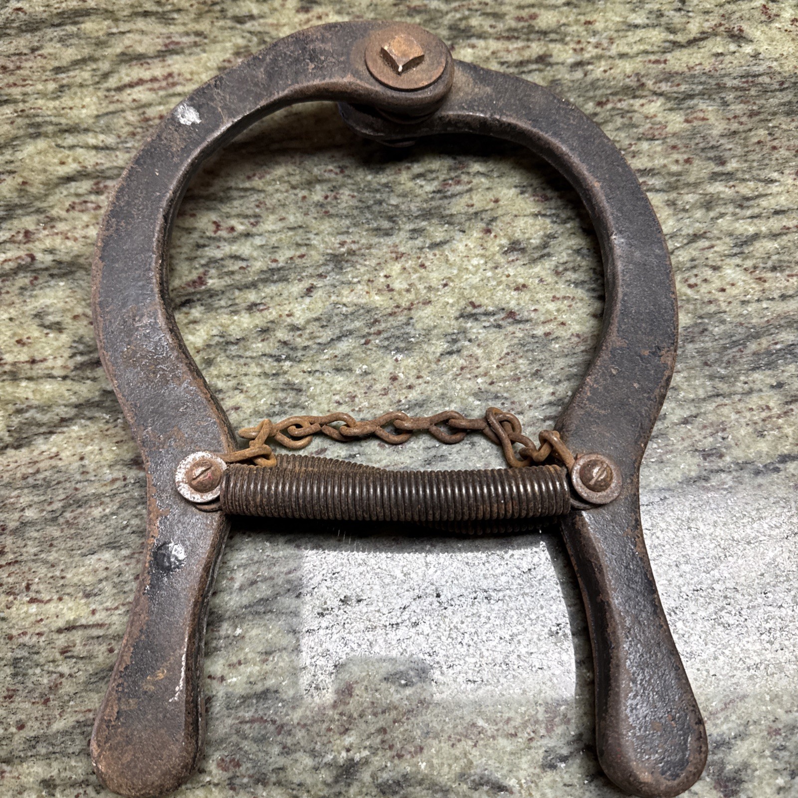 Antique iron Horseshoe Strongman Chest Exerciser EXCELLENT CONDITION