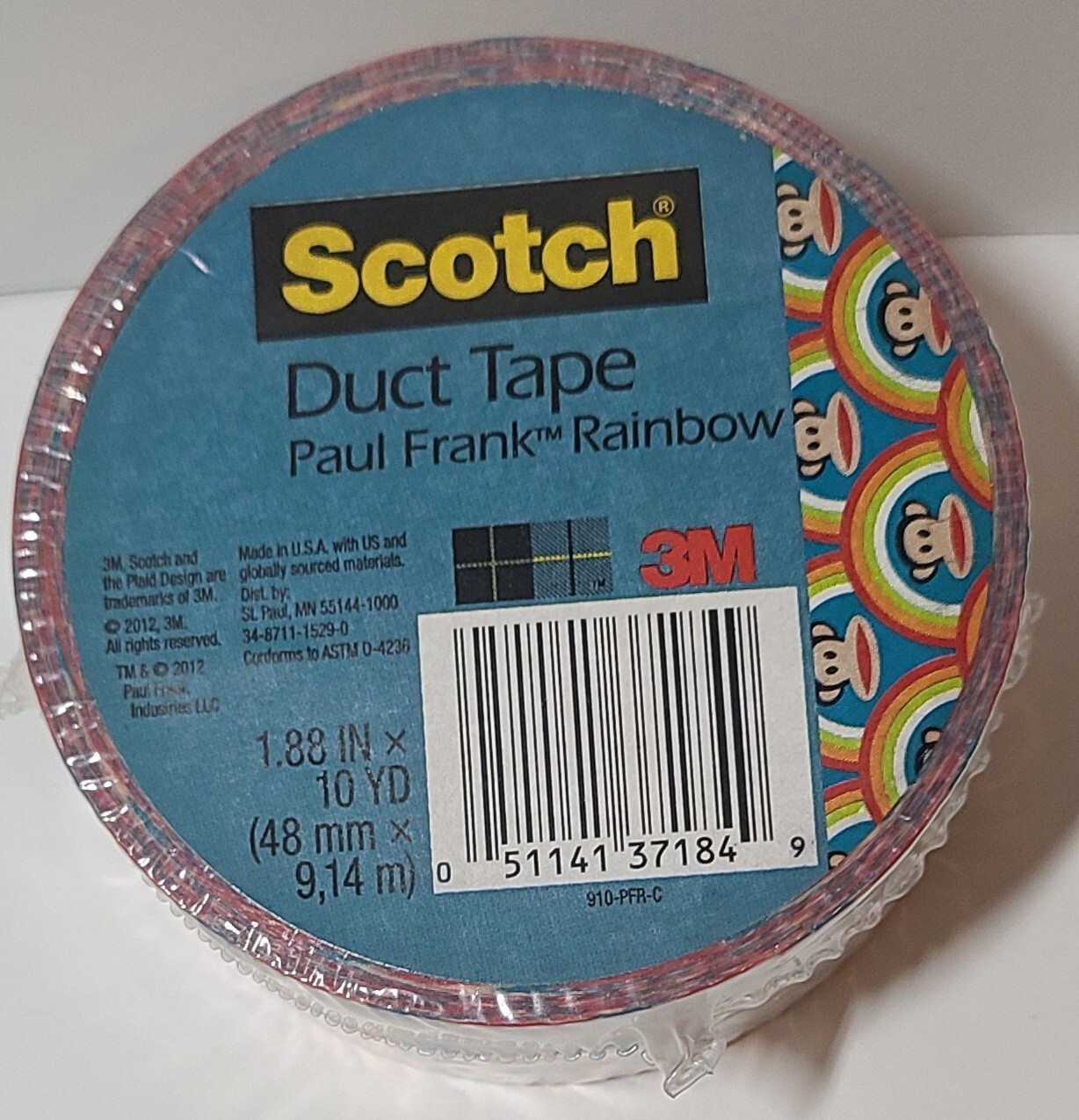 Paul Frank Julius duct tape roll Scotch Brand NIP 1.88" x 10yd RARE DISCONTINUED